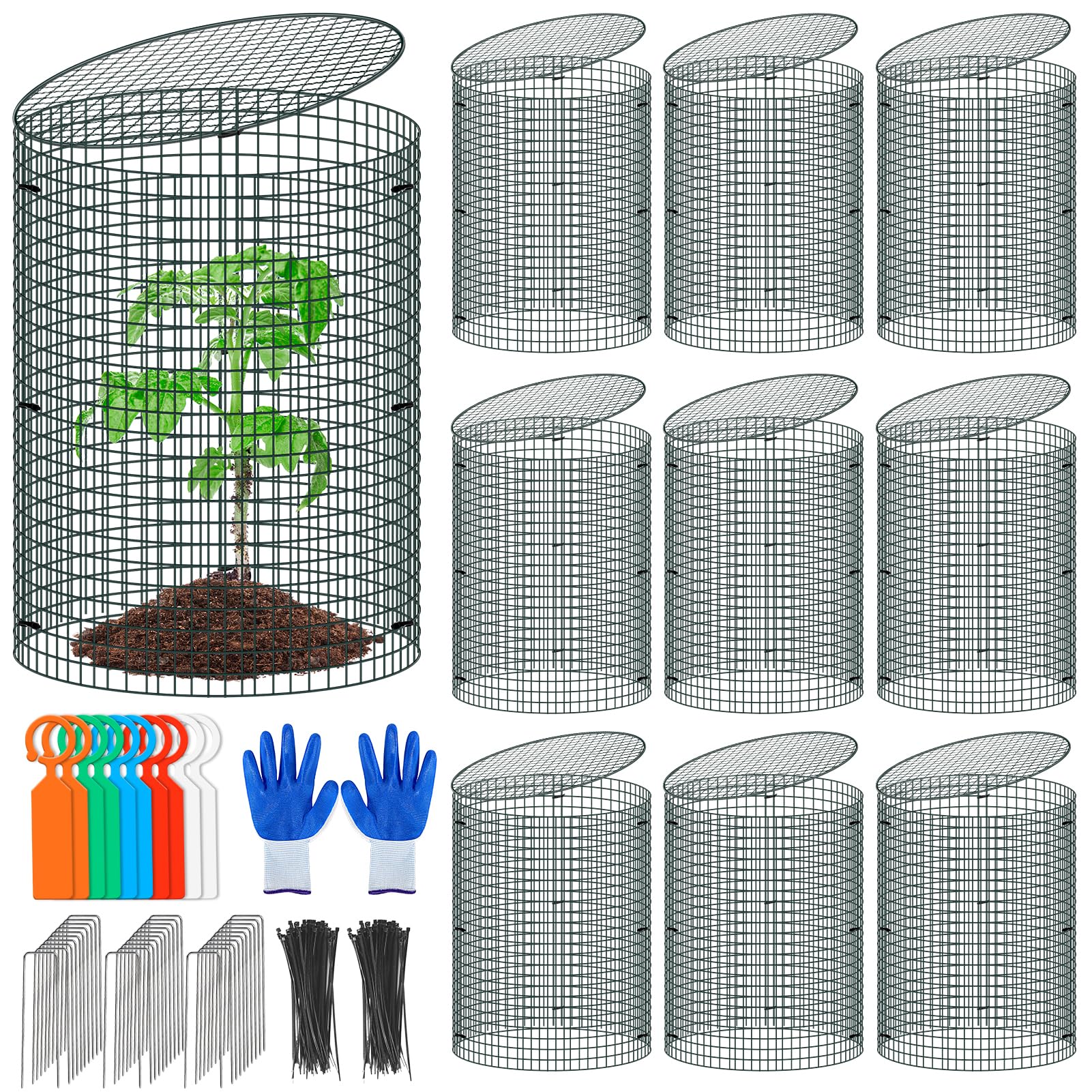 Muderek wire plant protector 16x12 with cover shields seedlings from rabbits