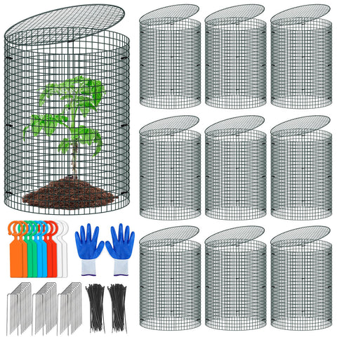 Muderek wire plant protector 16x12 with cover shields seedlings from rabbits