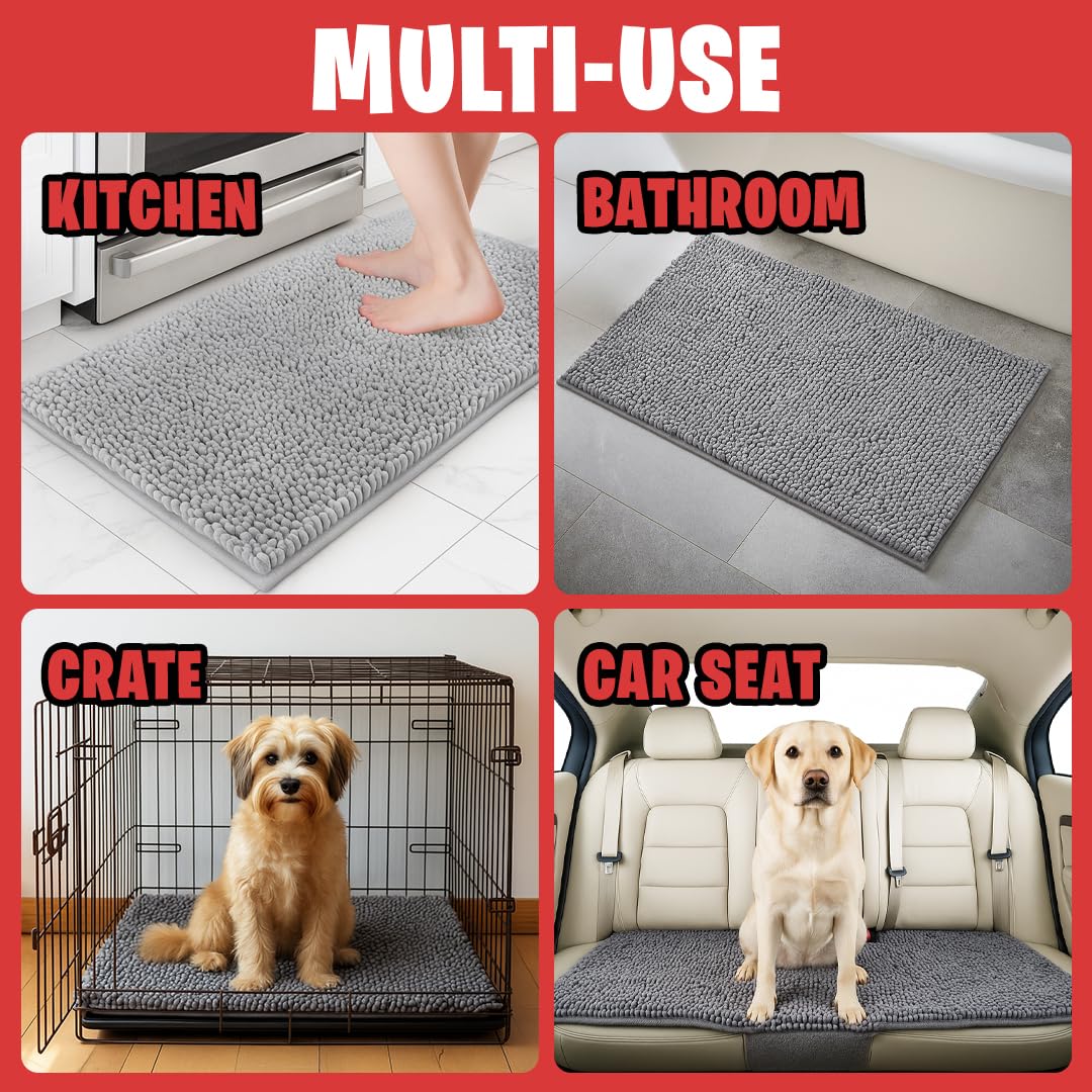 MudGuard Mat in grey complements any home while catching dirt and water.