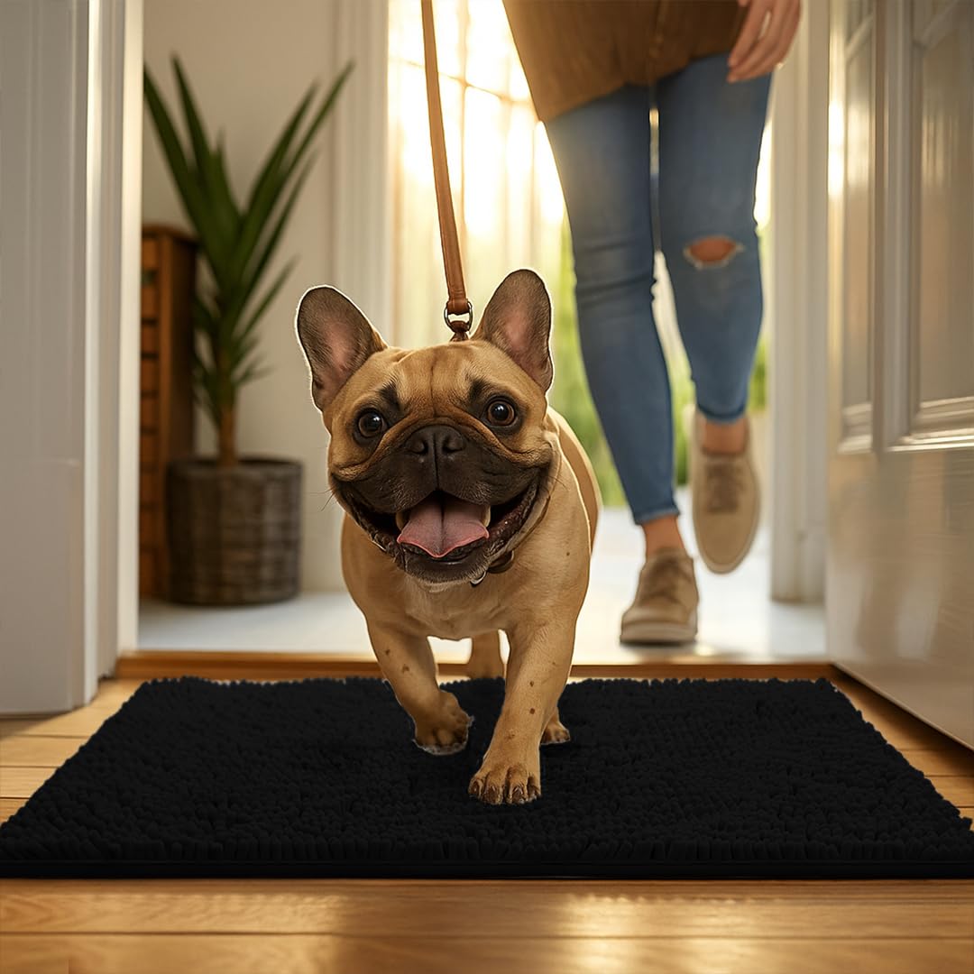 MudGuard Mat handles high-traffic dog activity in a busy home.