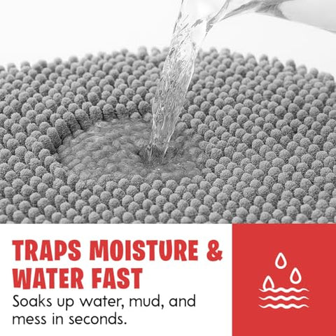MudGuard Mat non-slip backing provides stable footing on tile and wood