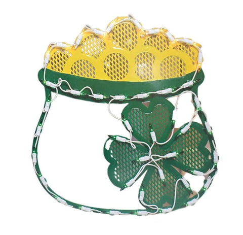 MUDHEN St. Patrick's Day lighted window decor adds festive charm to entryways.