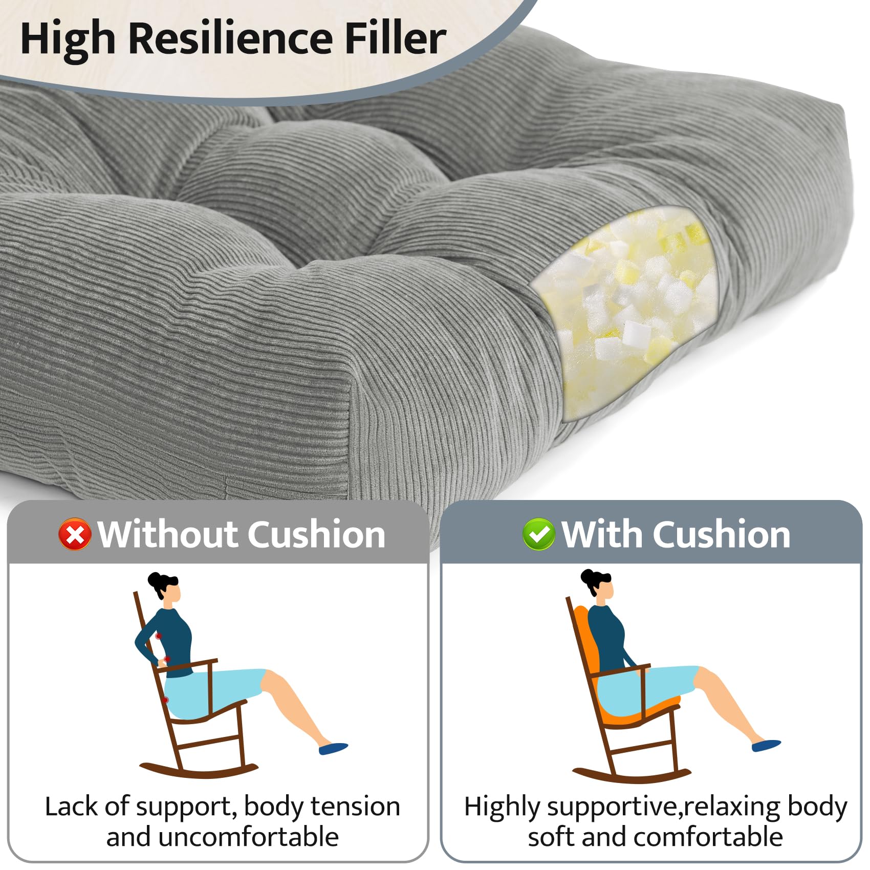 Mudilun Adirondack anti-slip bottom locks position for safe outdoor lounging.