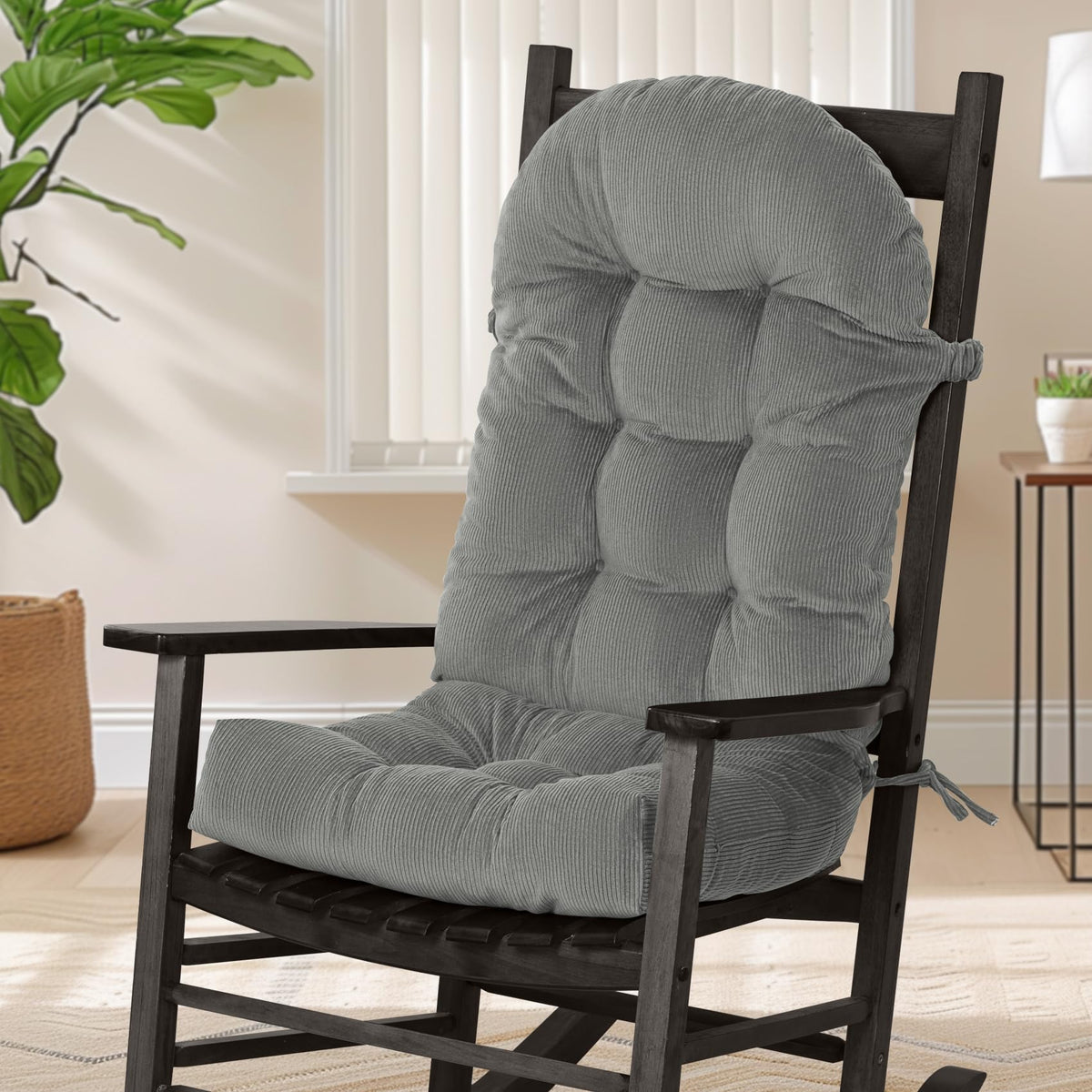 Mudilun Adirondack backrest cushion with tufted design for relaxed outdoor lounging.