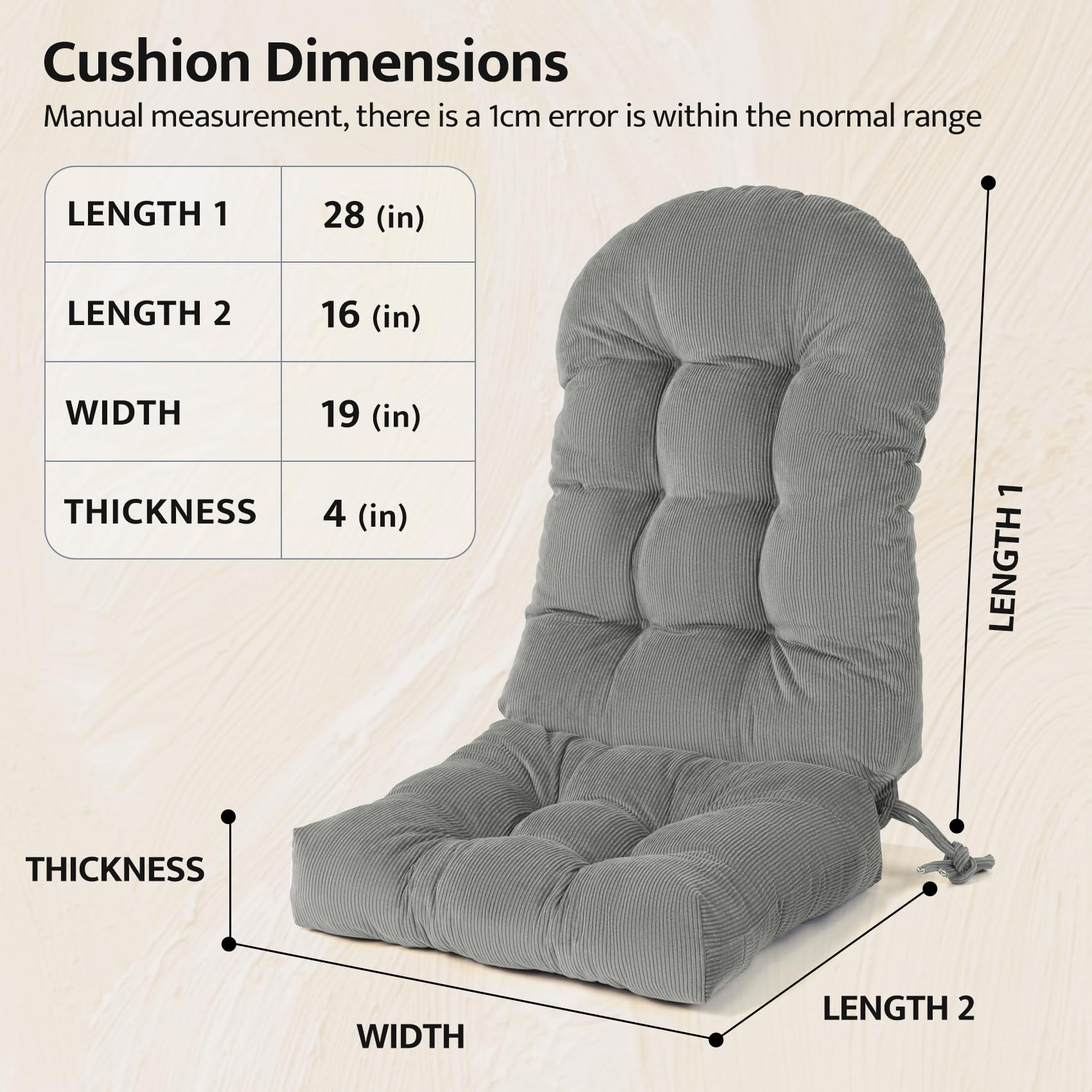 Mudilun striped fabric detail enhances chair charm and comfort.