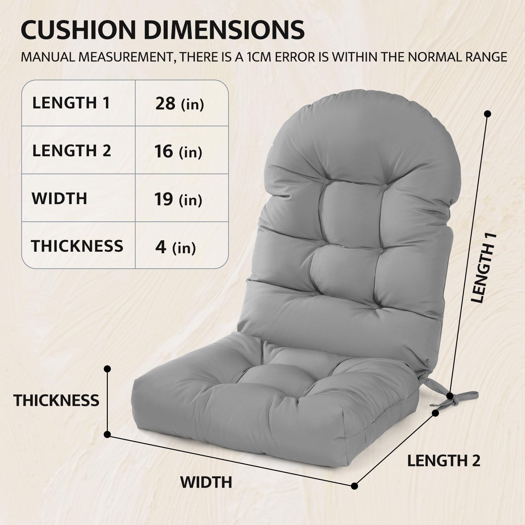 Spring belt detail on Mudilun Adirondack cushion for added firmness.
