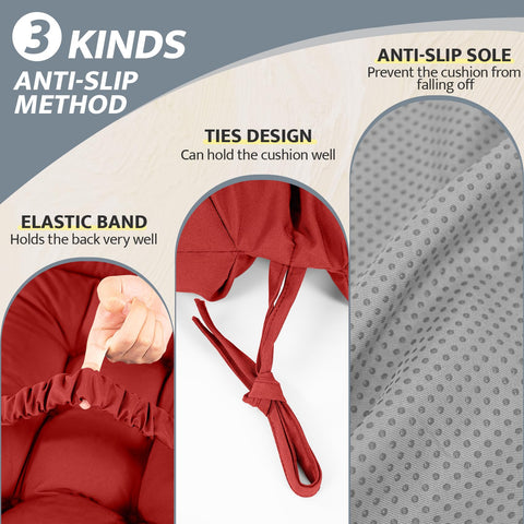 Mudilun cushion anti-slip design with ties for stability.