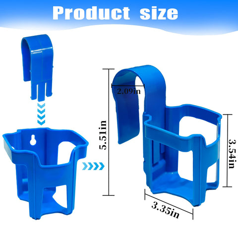 Mueisytp above-ground pool cup holder clips securely to round bars for quick setup