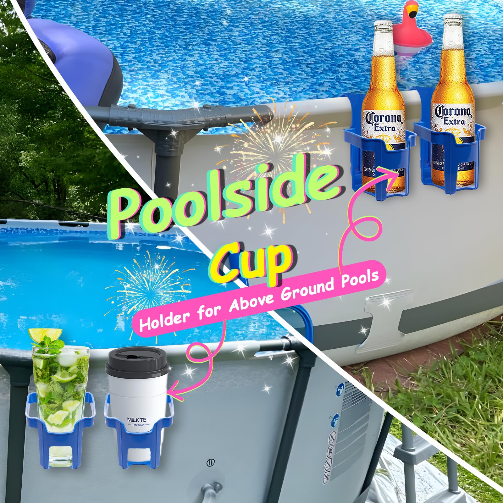 Mueisytp durable plastic cup holder withstands pool heat for long-lasting use