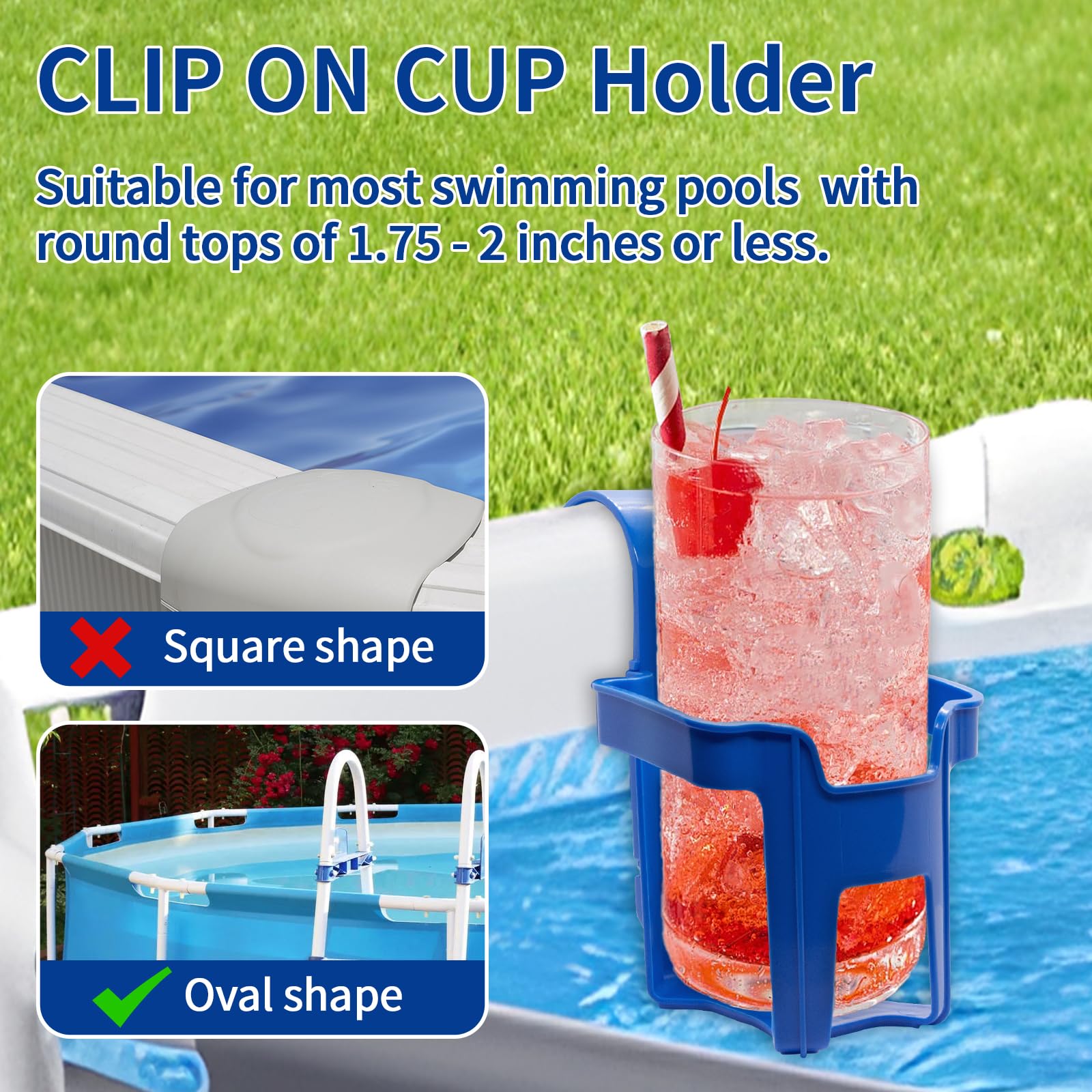 Mueisytp round top bar clip holds beverages and reduces tipping near water