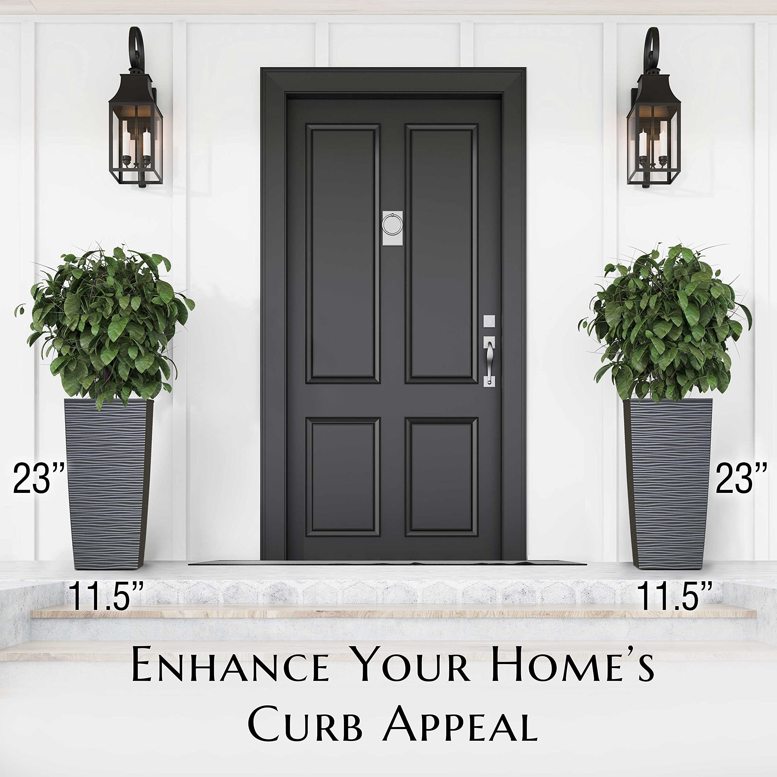 Mueller Janska M-Resin planter handles enable easy repositioning inside or outside.