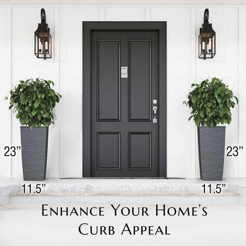 Mueller Janska M-Resin planter handles enable easy repositioning inside or outside.