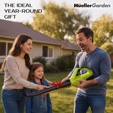 Mueller UltraStorm versatile debris cleanup on driveways and patios
