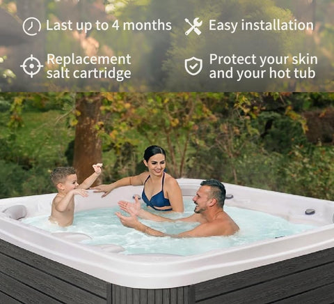 Mugloden cartridge installed in a spa showing natural-feeling water