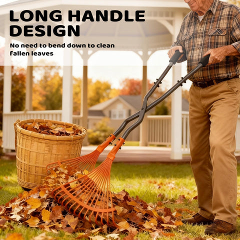MUIEGUDO leaf grabber rake ideal for leaves and debris cleanup