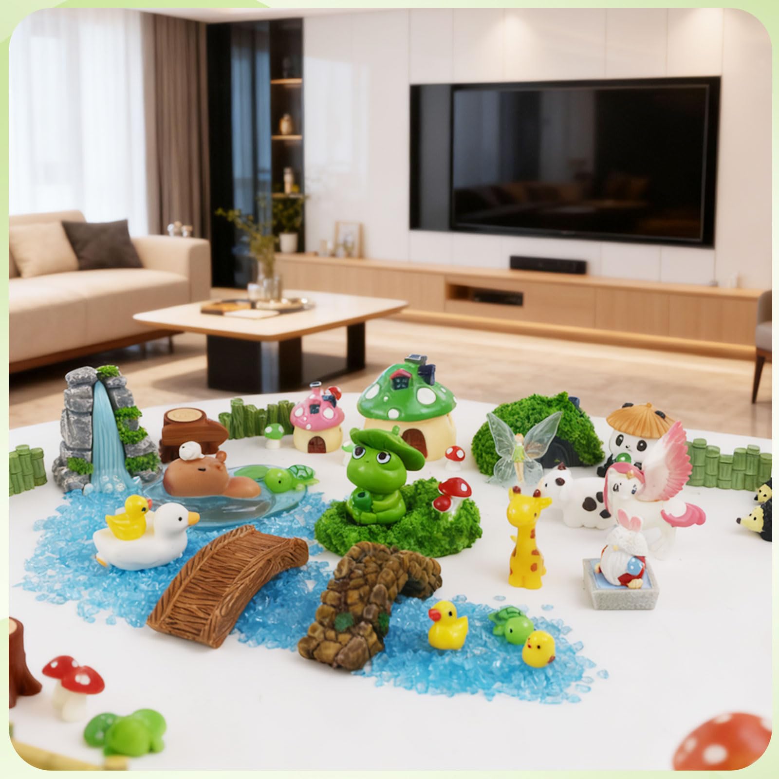 Mujerwq dollhouse terrarium accessories for easy rearrangement and creative displays.