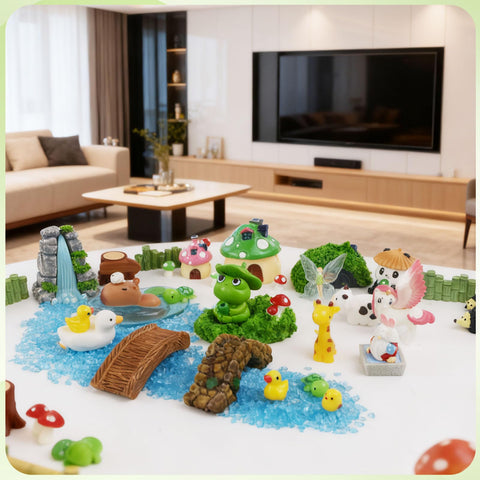 Mujerwq dollhouse terrarium accessories for easy rearrangement and creative displays.