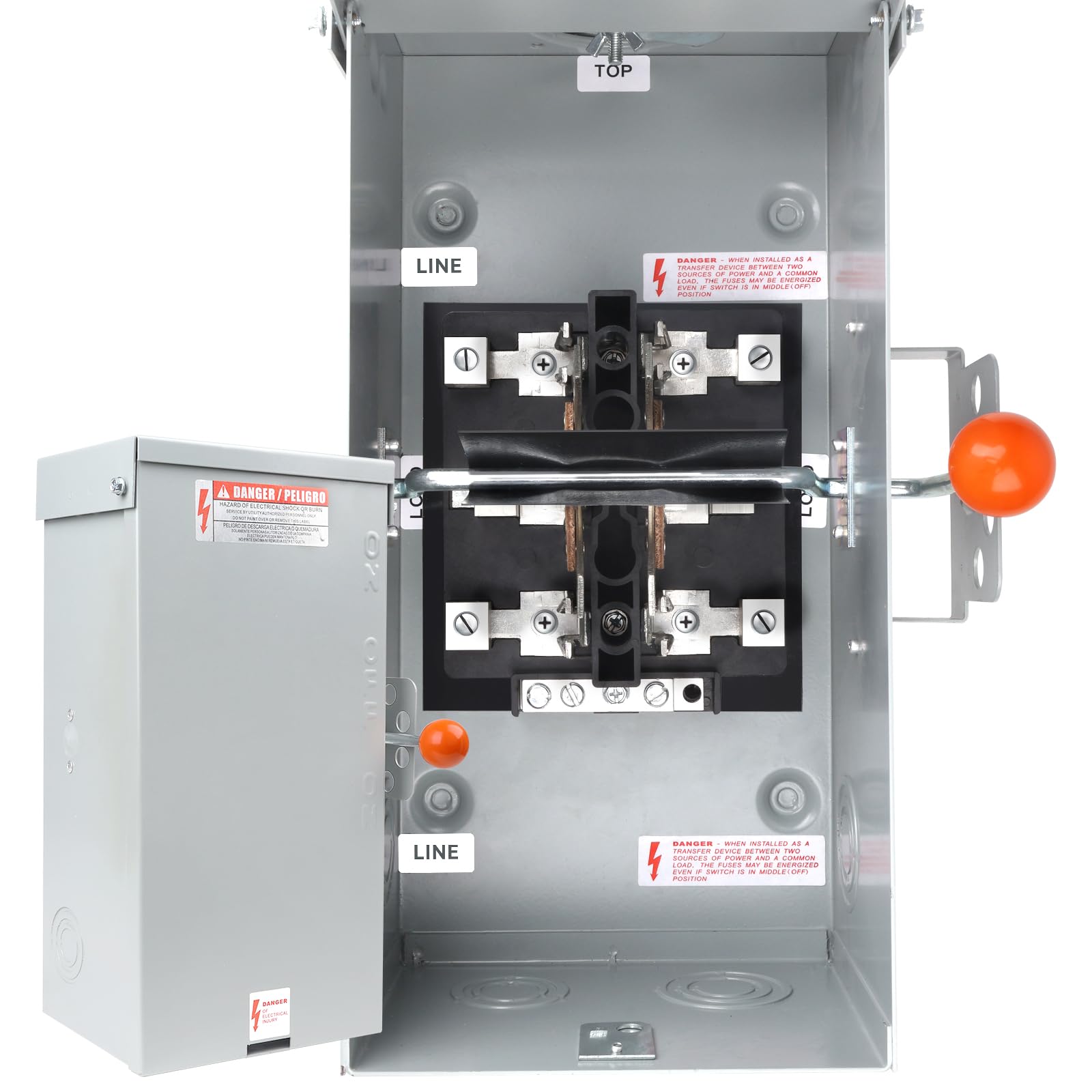 MUJURUR 100A transfer switch front view for fast, reliable power transfer during outages.