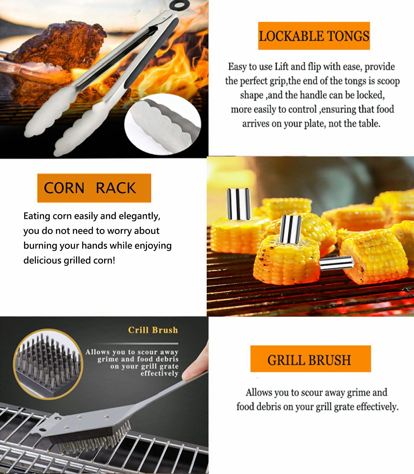 MUJUZE corn holders keep corn steady on the grill