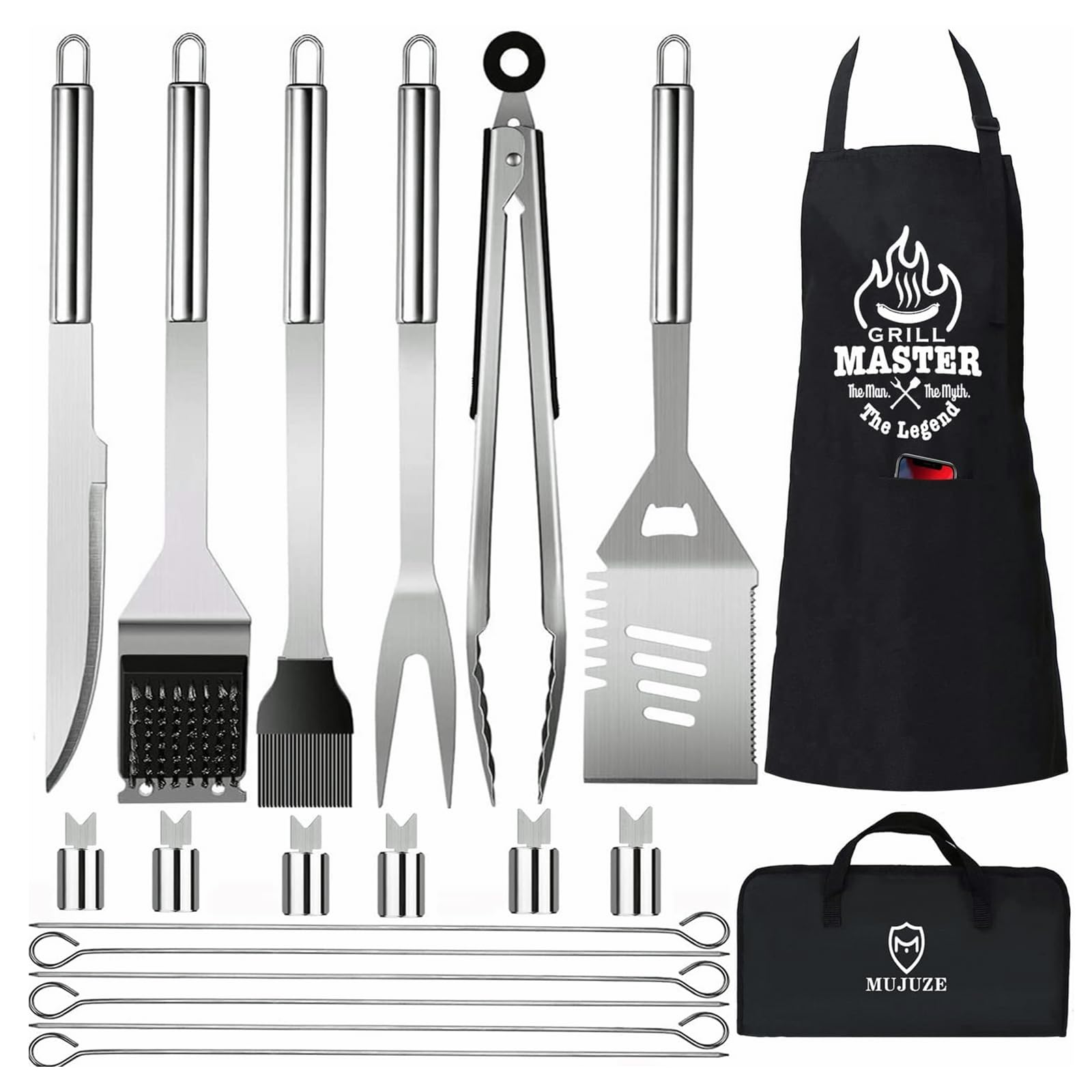 MUJUZE long grill spatula for precise flipping at backyard cookouts