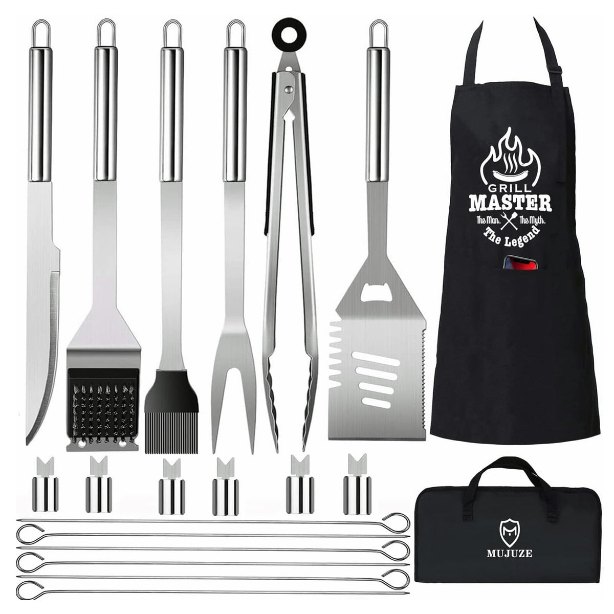 MUJUZE long grill spatula for precise flipping at backyard cookouts