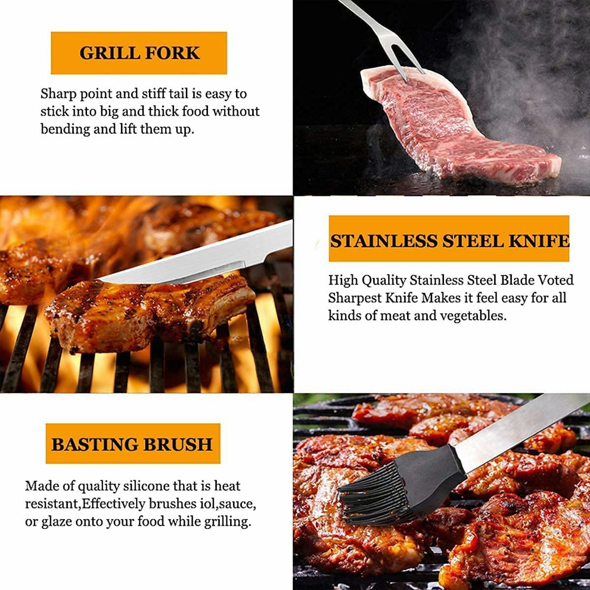 MUJUZE six kabob skewers promote uniform grilling