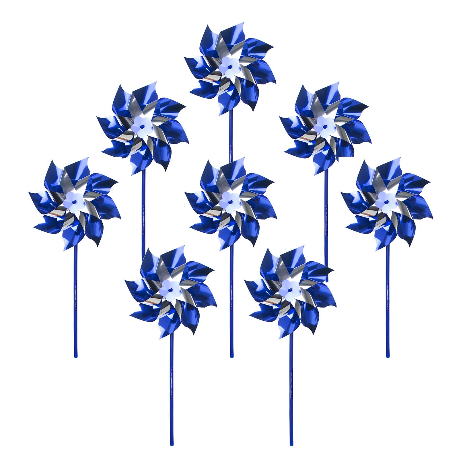 Muka blue pinwheel 12in height with quick setup for vibrant lawn decor.