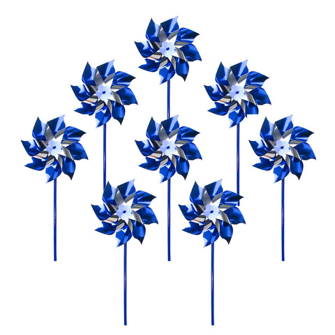 Muka blue pinwheel 12in height with quick setup for vibrant lawn decor.