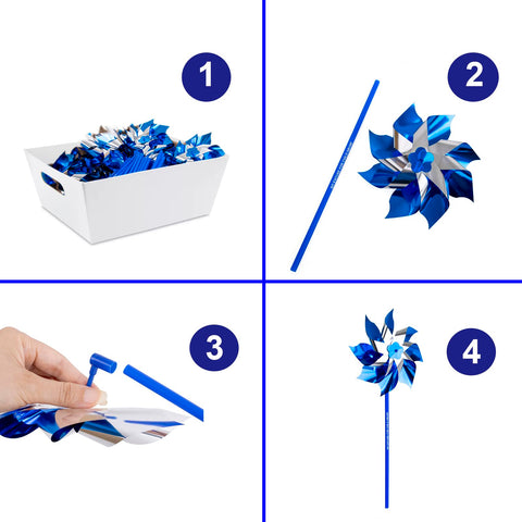 Muka blue pinwheel in outdoor garden enhances curb appeal.