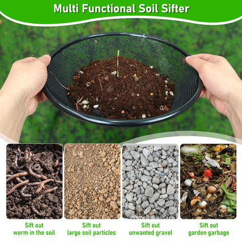 One-piece Mulctun dirt sifter ready for immediate use
