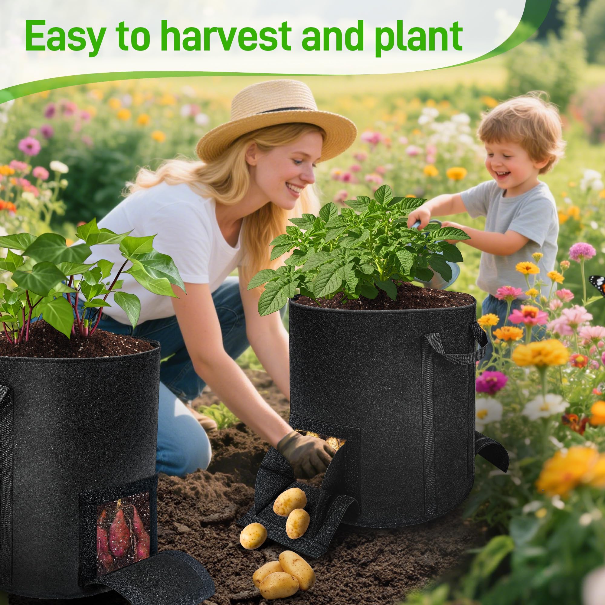 Mulctun 15-gallon capacity supports bigger harvests with easy access.