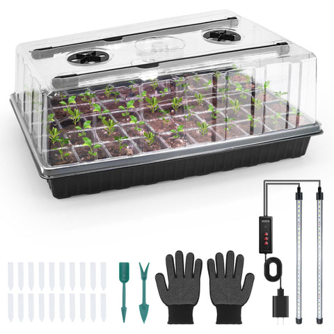 Mulctun seed tray with grow light for faster seedling development