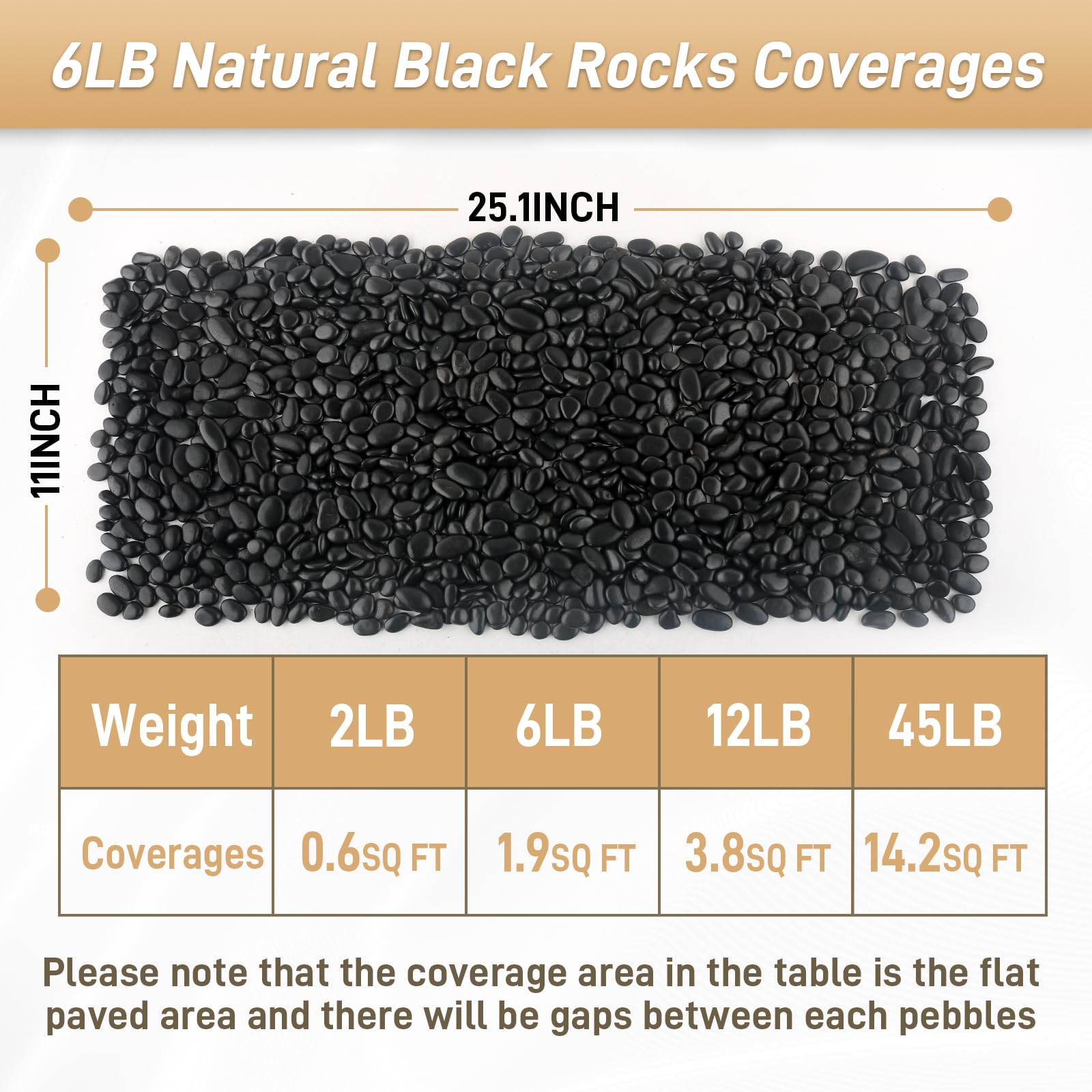 Mulctun black stones enhance garden paths and planters with a refined look.