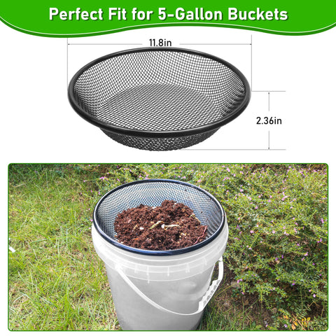 Mulctun soil sifter 8mm grid close-up demonstrates versatile screening