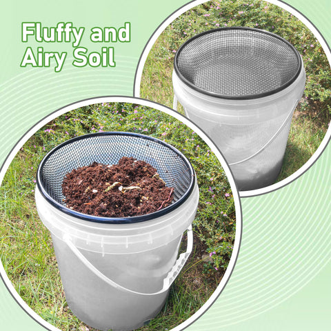 Mulctun soil sifter black finish with rust protection in outdoor use