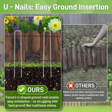 Mulctun wood garden edging brown decorative fence adds natural charm.