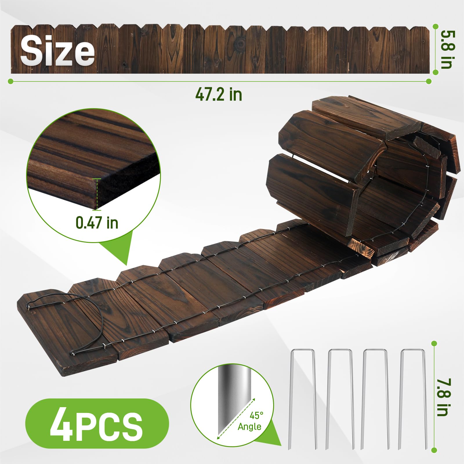Mulctun wood garden edging fir wood weather-resistant profile enhances outdoor durability.