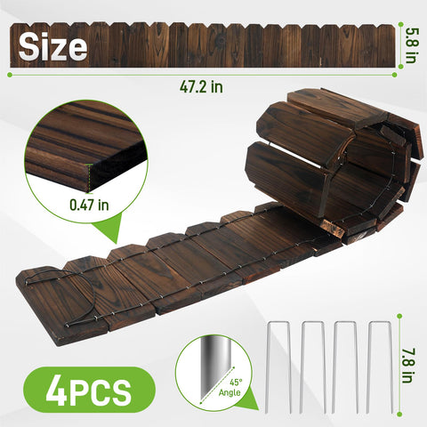 Mulctun wood garden edging fir wood weather-resistant profile enhances outdoor durability.