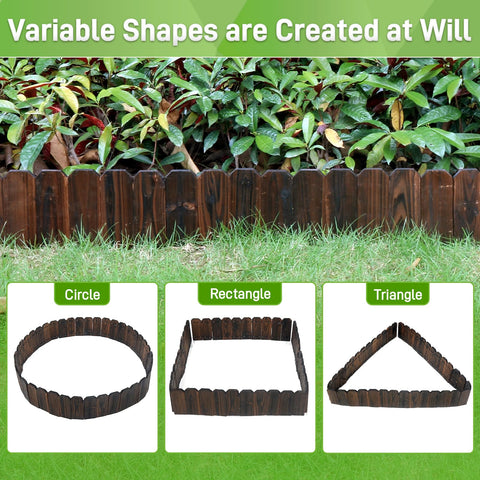 Mulctun wood garden edging yard-border option suitable for paths and flower beds.