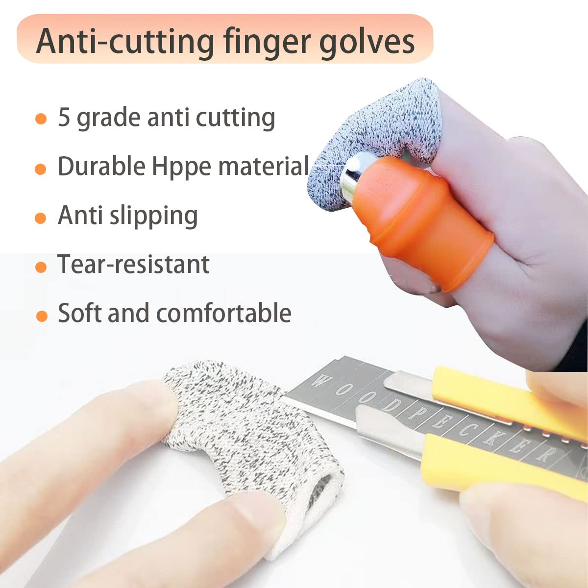 Mulenn silicone thumb knife shown on plant for precise fruit picking.