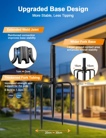 MuliVid black powder-coated finish resists rust for long-lasting garden use.