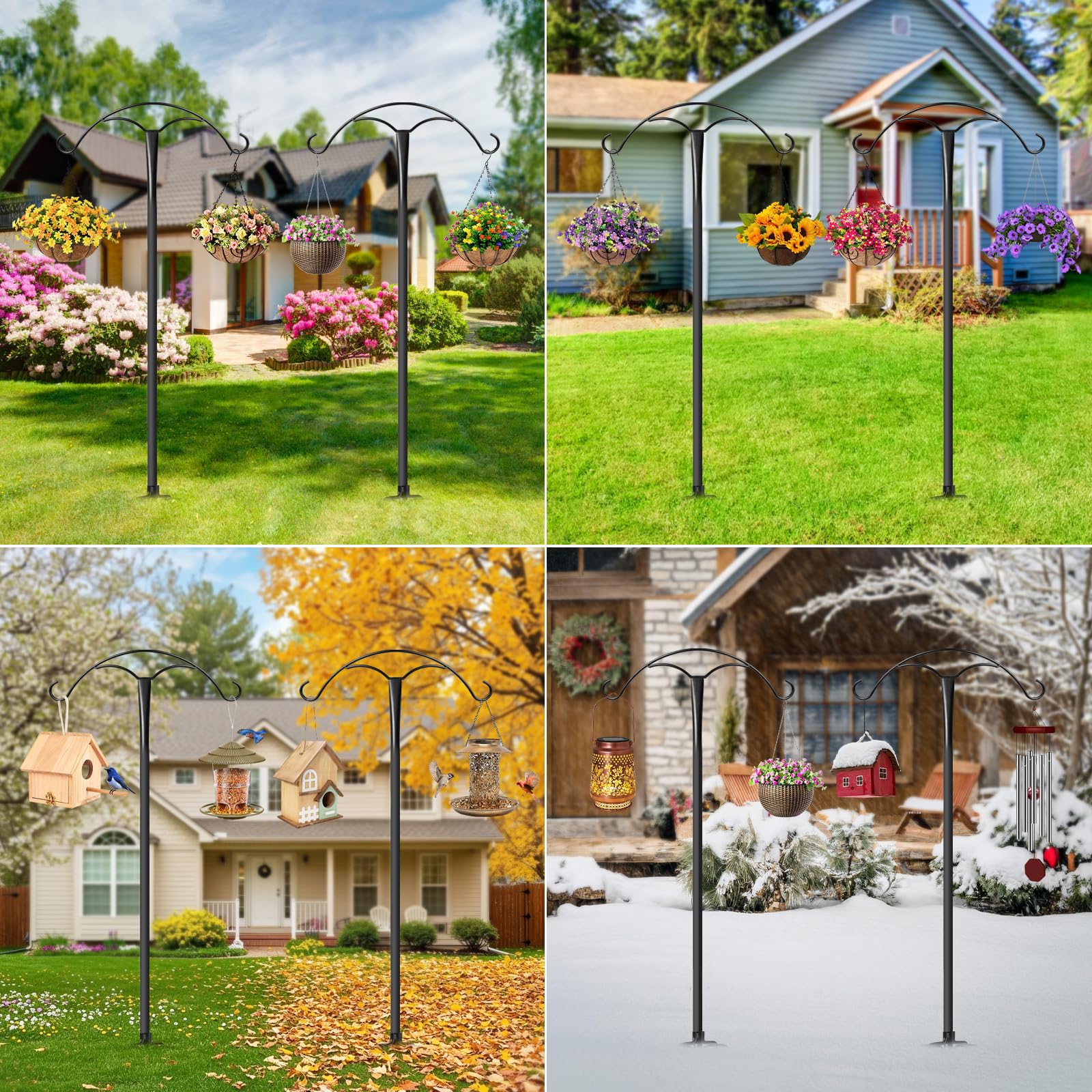 MuliVid sturdy garden stand blends with landscape for elegant hanging decor.