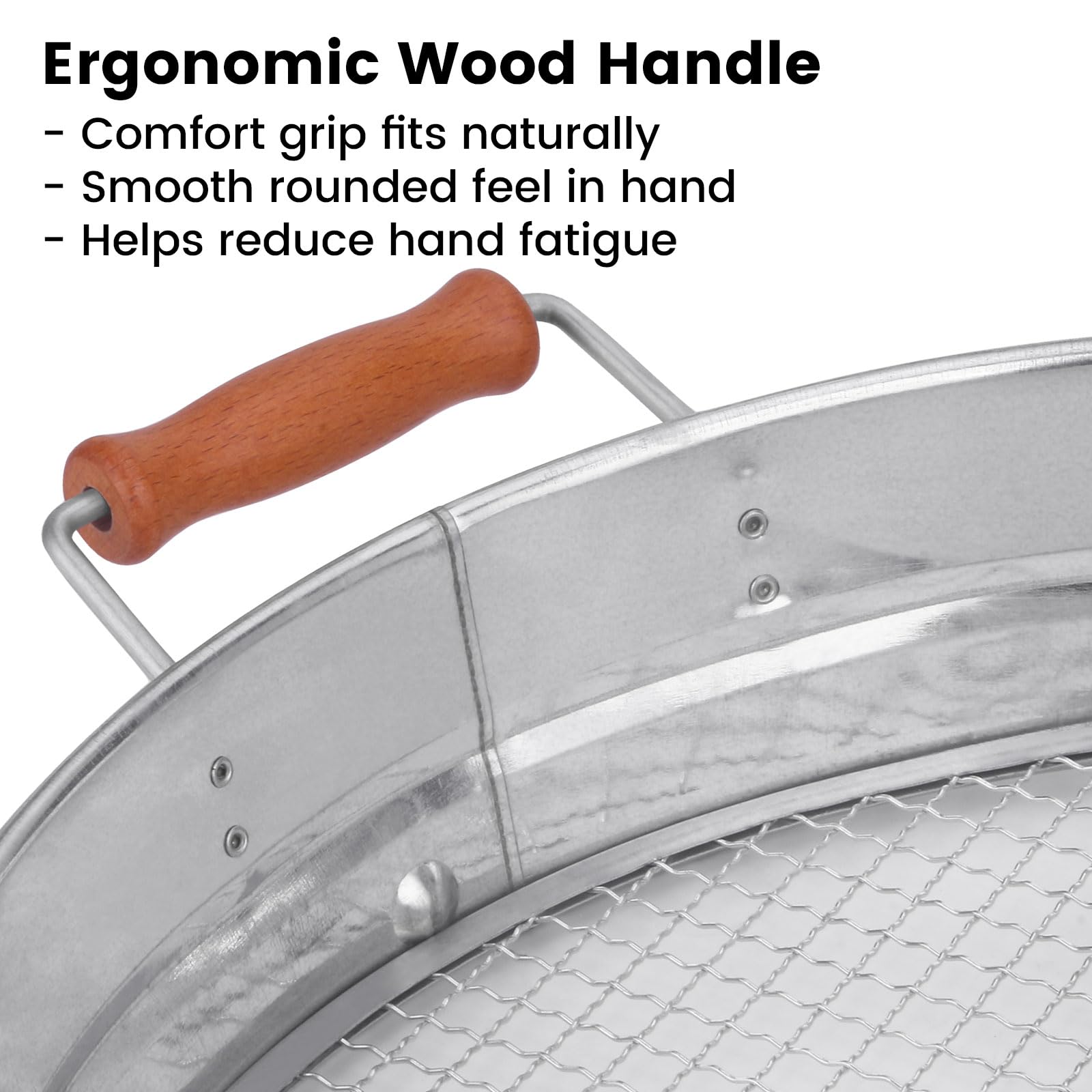 Mulitpurpose garden sifter with a 6mm mesh for soil and compost.