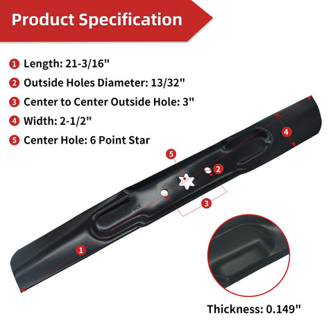 Multisland Craftsman 42-inch compatible blades for T105–T210 series mowers.