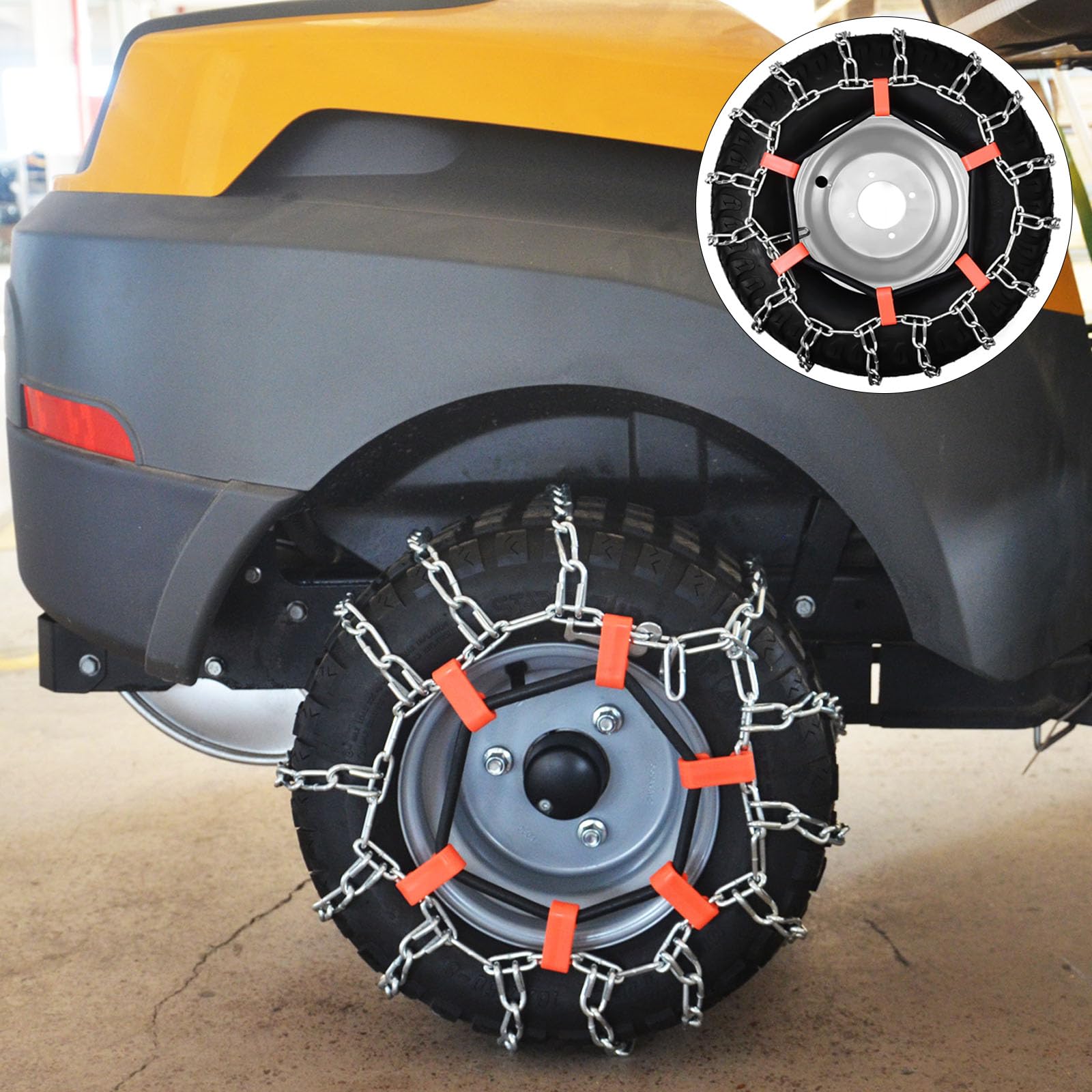 Snow scene with Multisland tensioner improving chain contact on snow