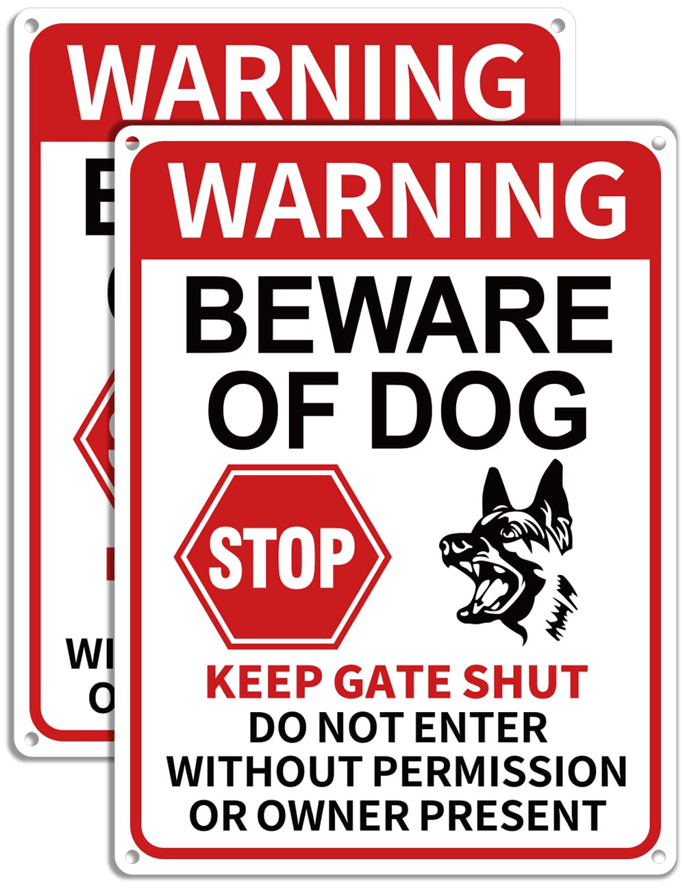 Multiwins beware of dog sign with large 13x9.9 inch design for quick recognition