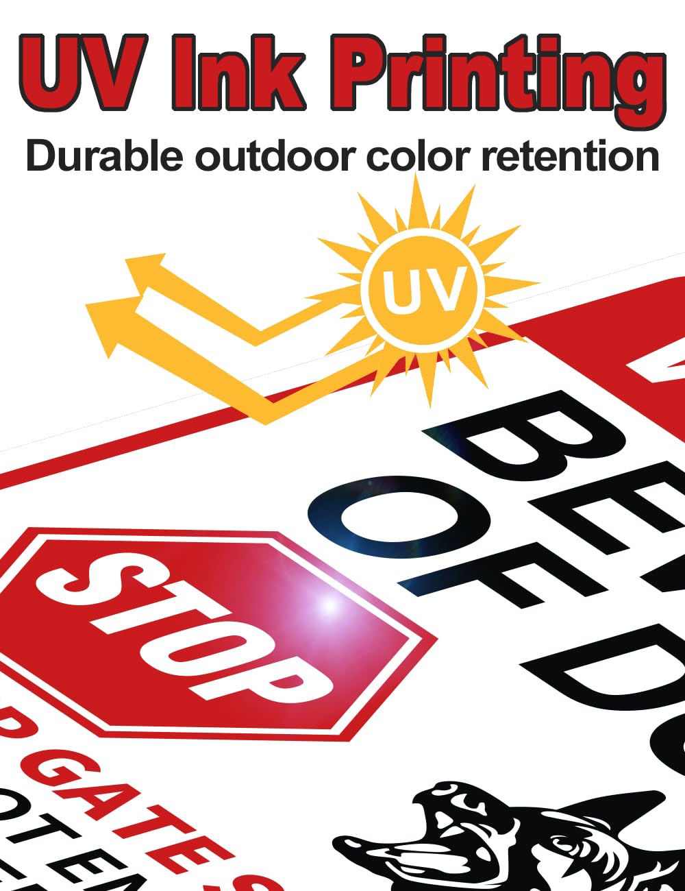 Multiwins dog sign for fence improves gate awareness and safety