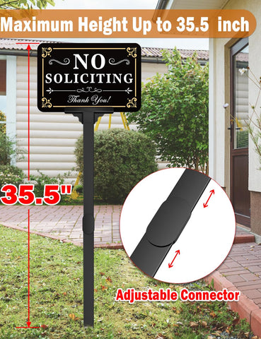 Multiwins no soliciting sign adjustable-height fits steps and porches.