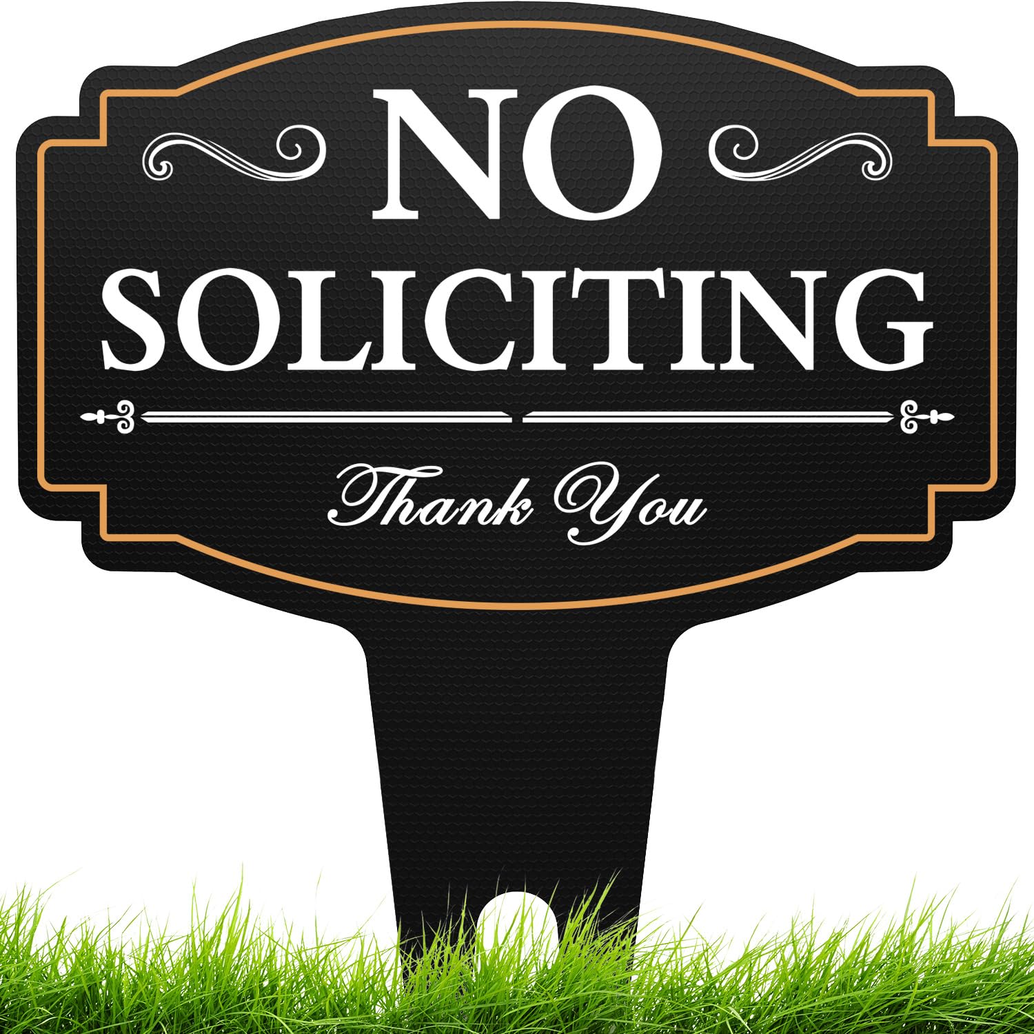 multiwins No Soliciting Sign House 14x11 with bold black-and-white design deters solicitors