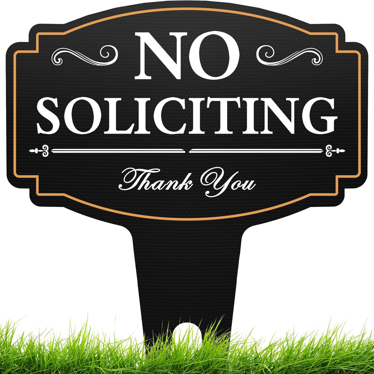 multiwins No Soliciting Sign House 14x11 with bold black-and-white design deters solicitors